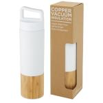 Torne 540 ml copper vacuum insulated stainless steel bottle with bamboo outer wall White