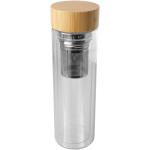 Bailey 400 ml borsilicate glass infuser bottle with bamboo lid Transparent