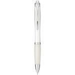 Nash ballpoint pen with coloured barrel and grip, white White,transparent