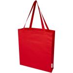 Madras 140 g/m² GRS recycled cotton gusset tote bag Red