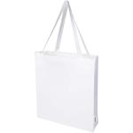 Madras 140 g/m² GRS recycled cotton gusset tote bag White