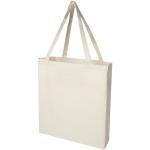 Madras 140 g/m² GRS recycled cotton gusset tote bag Nature