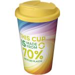 Brite-Americano® Eco 350 ml spill-proof insulated tumbler Yellow