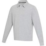 Clyde unisex organic rugby polo sweatshirt, heather smoke Heather smoke | XS