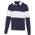 Clyde unisex organic rugby polo sweatshirt, navy white Navy white | XS