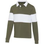 Clyde unisex organic rugby polo sweatshirt, white,green White,green | XS