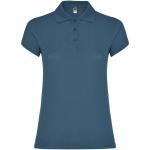 Star short sleeve women's polo, blue Blue | L