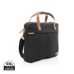 XD Collection Impact AWARE™ 16 oz. recycled canvas laptop bag Black