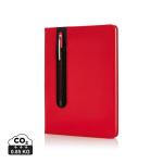 XD Collection Standard hardcover PU A5 notebook with stylus pen Red