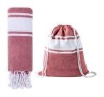 Carey beach towel and drawstring bag Red