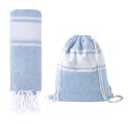 Carey beach towel and drawstring bag Light blue