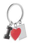 I Love keyring Silver/red