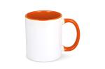 Mug subli Oslo colored inside & handle 300ml Orange/white