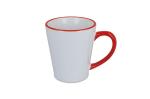 Mug subli Melbourne colored edge & handle 300ml White/red