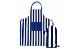 Sagaform Aron Apron & BBQ Glove Set Blue/white