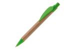 Bamboo pen with plastic leafclip Light green