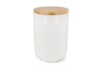 Canister Ceramic & Bamboo 900ml White