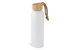 Wasserflasche mit Bambusdeckel 600ml Weiß