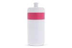 Sportflasche mit Rand 500ml Rosa/weiß