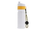 Sports bottle with edge and cord 750ml White/yellow