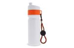 Sports bottle with edge and cord 750ml Orange/white