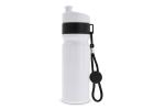 Sports bottle with edge and cord 750ml White/black