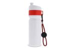 Sports bottle with edge and cord 750ml White/red