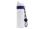 Sports bottle with edge and cord 750ml White/blue