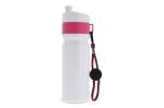 Sports bottle with edge and cord 750ml Pink/white