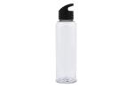 Water bottle Loop transparent R-PET 600ml Transparent black