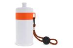 Sports bottle with edge and cord 500ml Orange/white