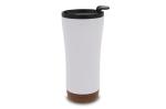 Double walled tumbler cork base 480ml White