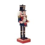 JOLLY CRUNCH Nutcracker character in wood Aztec blue