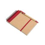 SONORA A6 recycled notepad with pen Red