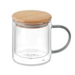 FARBI Double wall borosilicate mug Transparent grey