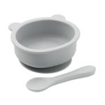 MYMEAL Silicone spoon, bowl baby set Convoy grey