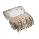 QUET Karierte Mohair-Decke Beige