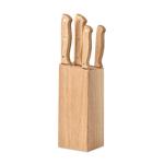 GOURMET 5 piece knife set in base Timber