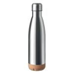 ASPEN CORK Double wall bottle 500 ml Flat silver