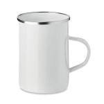 SILVER Metal mug with enamel layer White