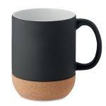 Matt ceramic cork mug 300 ml Black