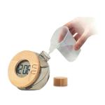 DROPPY LUX Water powered bamboo LCD clock Transparent grey