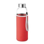 UTAH GLASS Glass bottle in pouch 500ml Red