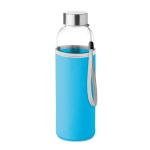 UTAH GLASS Glass bottle in pouch 500ml Turqoise