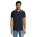 PASADENA MEN PASADENA Herren Polo 200g, Französische Marine, Weiß Französische Marine, Weiß | L