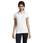 PASADENA WOMEN PASADENA Damen Polo 200g, weiß/marineblau Weiß/marineblau | L