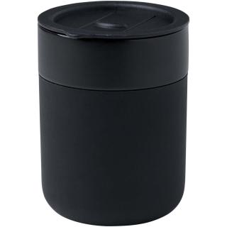 Java 330 ml ceramic tumbler with silicone wrap and plastic lid 