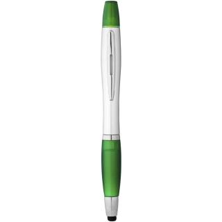 Nash stylus ballpoint pen and highlighter Silver/green