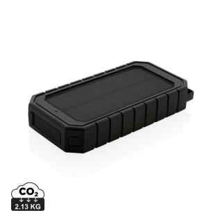 XD Collection RCS recycled plastic Solar powerbank with 10W Wireless Black