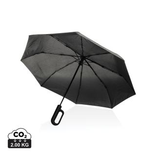 XD Collection Yara 21" AWARE™ RPET solid colour umbrella with carabiner 